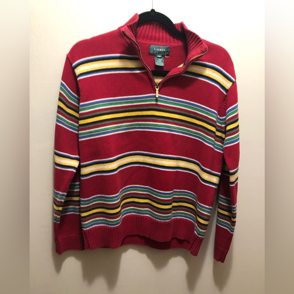 Lauren Ralph Lauren 90s Y2K Vintage Cotton Knit Sweater - Picture 1 of 4